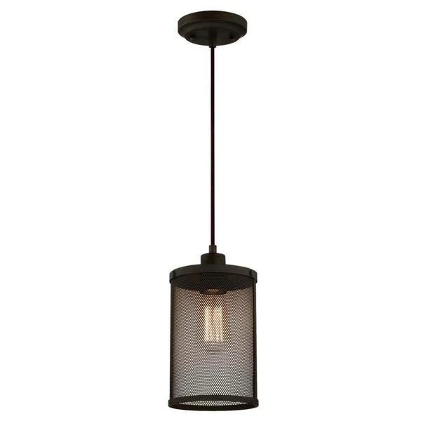 Westinghouse 63454 One-Light Mini Pendant with Mesh Shade in Oil Rubbed Bronze