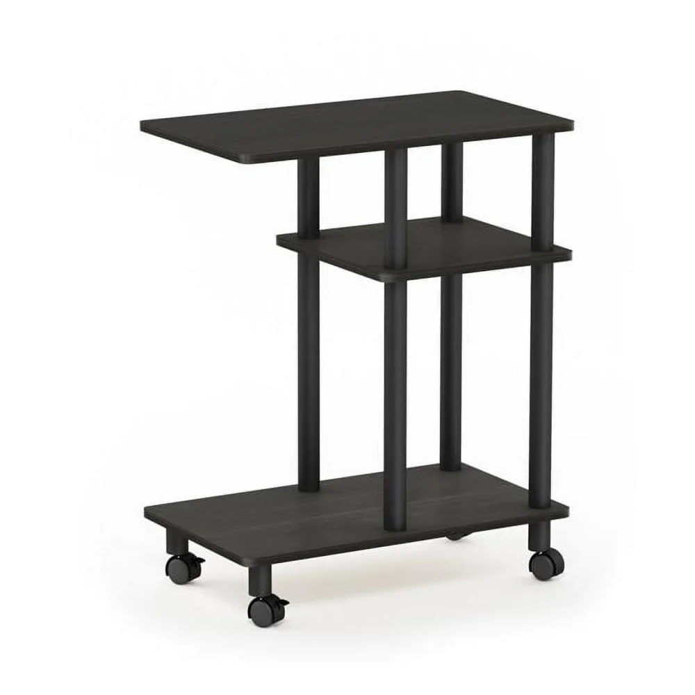 18134EX-BK Turn-N-Tube U Shape Sofa Side Table with Casters Espresso Black 19.69 x 22.36 x 11.61 in