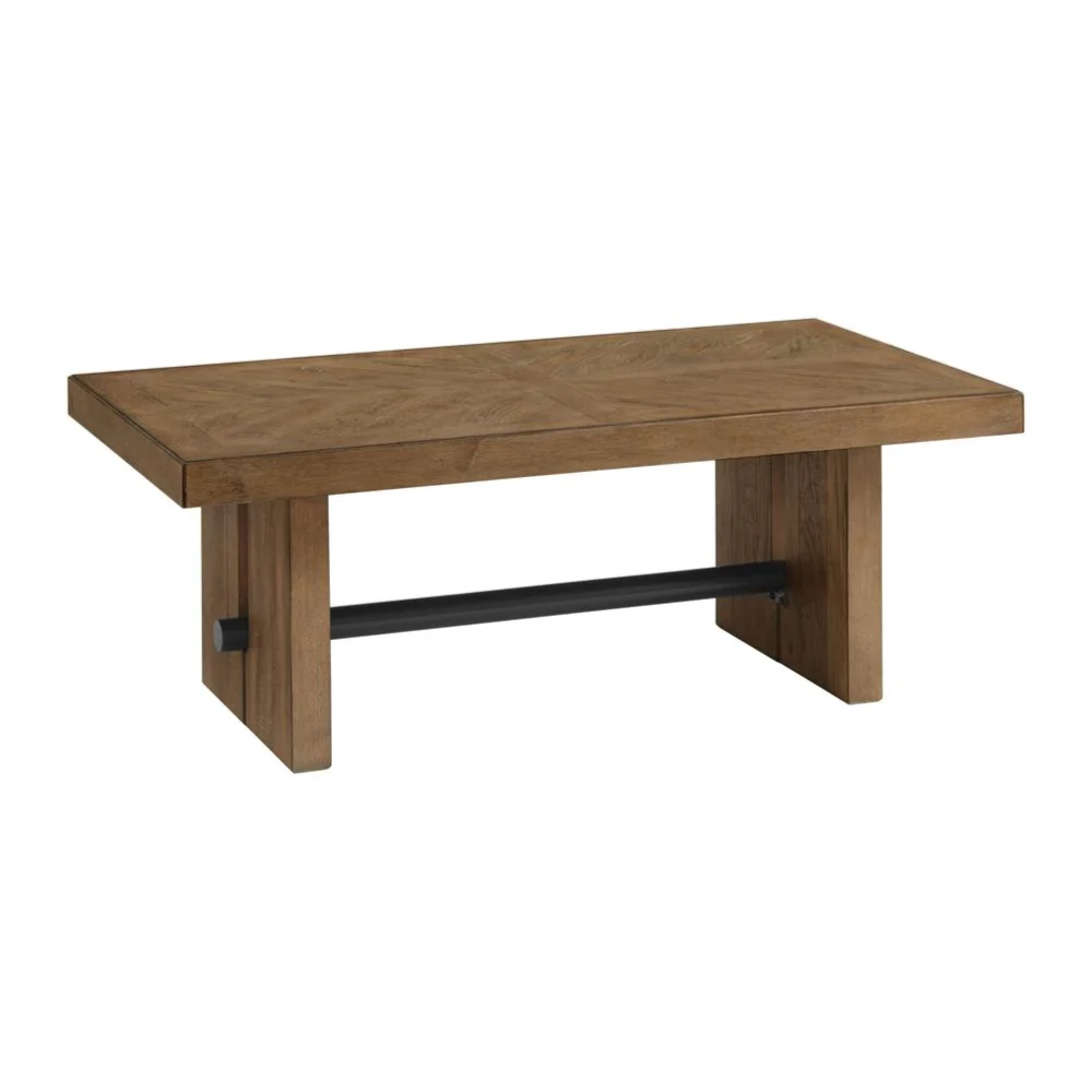 Intercon Furniture Landmark 52x28 Modern Wood Cocktail Table in Oak - Large Living Room Centerpiece