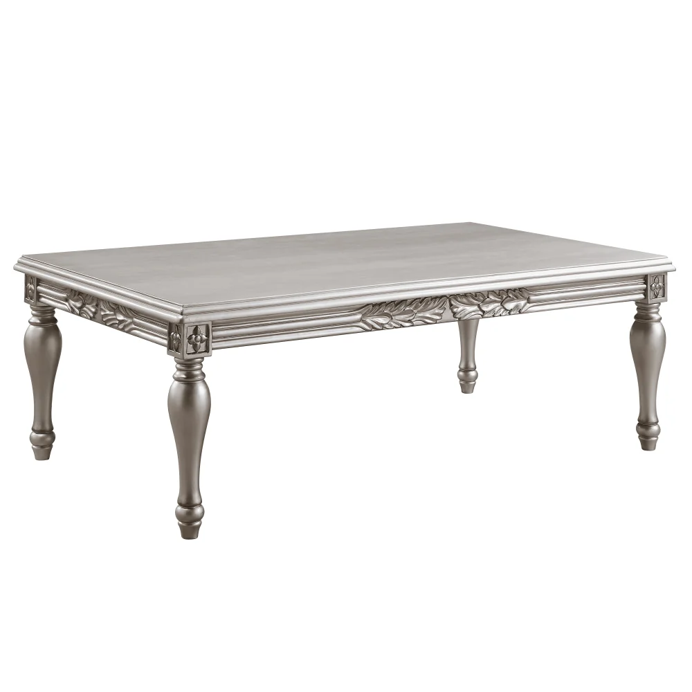 DeeHome ACME Pelumi Coffee Table Platinum Finish Modern Living Room Furniture