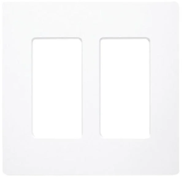 Lutron Electronics CW-2-WH Designer 2-Gang Wall Plate in White