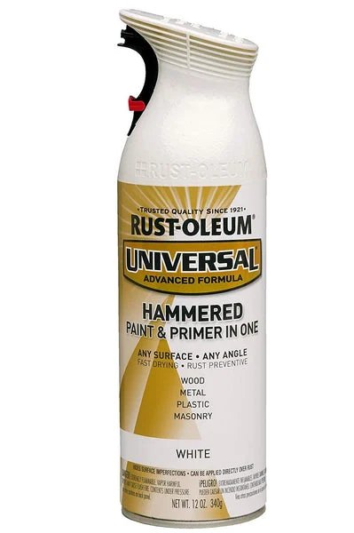 Rust-Oleum 267298 White Hammered Universal All Surface Spray Paint 12 Oz