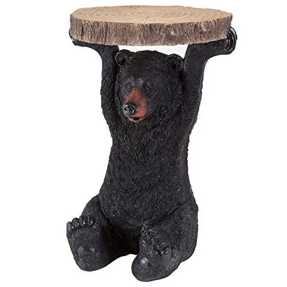 Bits and Pieces Decorative Bear Accent Table Realistic Indoor Outdoor Resin Sculpture Patio Side Table