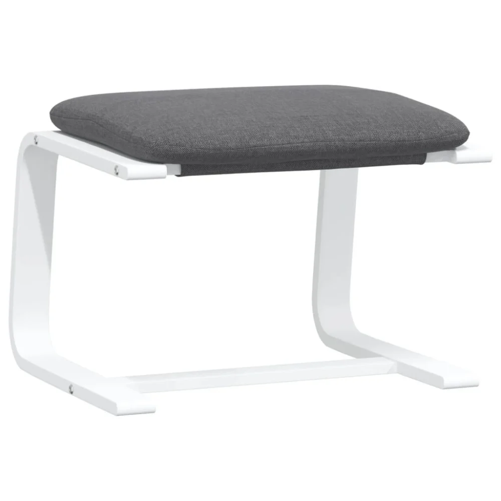 Dark Gray Footstool 20.1x16.1x15.7 Inches Fabric Ottoman Living Room Accent Stool