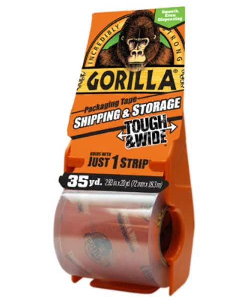 Gorilla 6045002 Tough & Wide Packaging Tape with Dispenser Clear 2.83 x 35 Yd