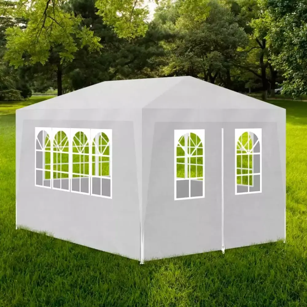 Anself 10x13 Heavy Duty White Gazebo Canopy Tent with 4 Walls for Wedding Party Commercial Events