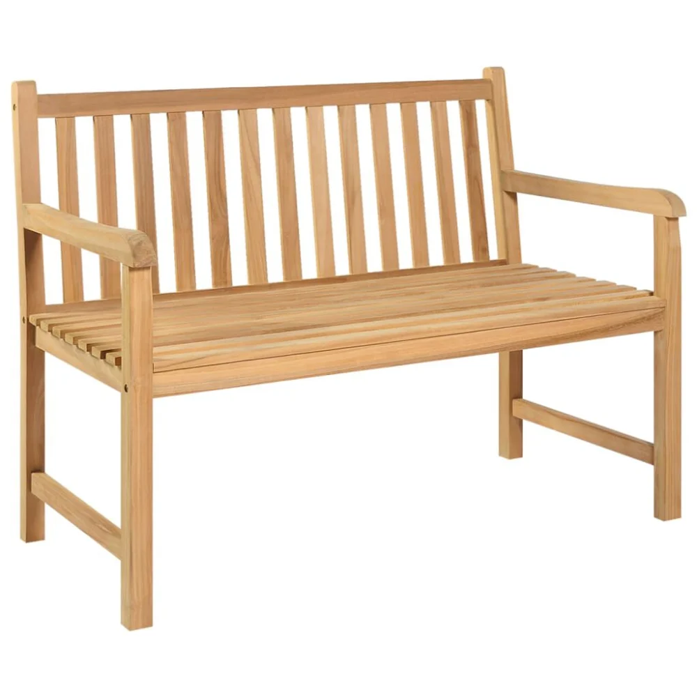 Patio Bench 44.9 Inches Solid Teak Wood Outdoor Garden Seating