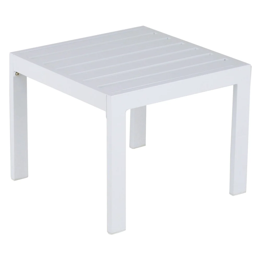 Elle Decor Paloma Outdoor Side Table White Modern Patio Accent Table