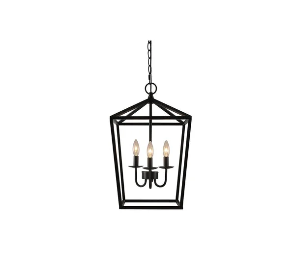 Boston Harbor LS10613 Black 3-Lamp Pendant Light Fixture