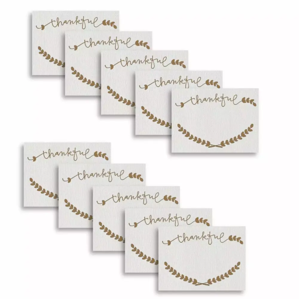 Altoona Set of 24 Tent Fold Placecards Thankful Gold 3.5 x 2.5 - Elegant Table Decor