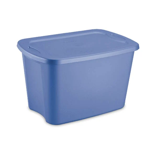 Sterilite 18-Gallon Storage Tote Box Lapis Blue 18301008 Durable Plastic Container