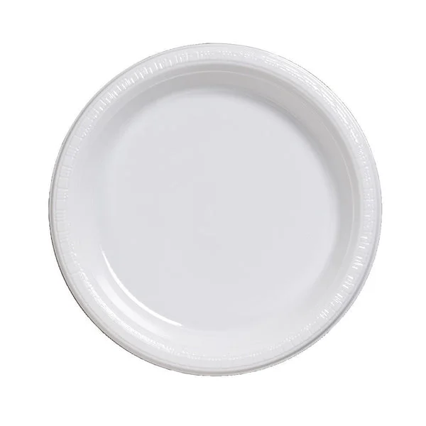 Creative Converting 28000031 Touch Of Color Plastic Plates White 10 Inch 20-Count
