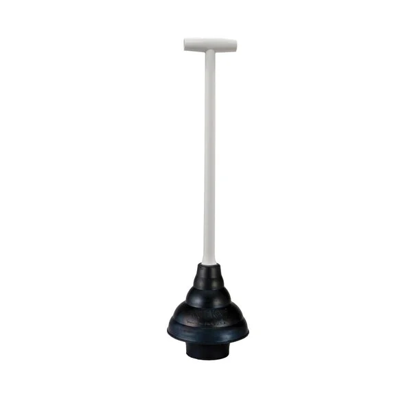 Korky 93-12W Toilet Plunger Black And White Heavy Duty Bathroom Plunger