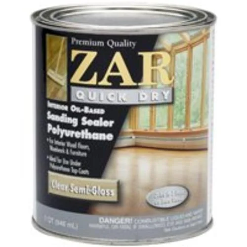 Zar 20412 Semi-Gloss Quick Dry Polyurethane for Wood Finishing and Protection