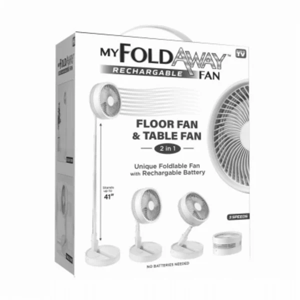 Bell+Howell 7039 My Foldaway Rechargeable Fan for Personal Cooling, White