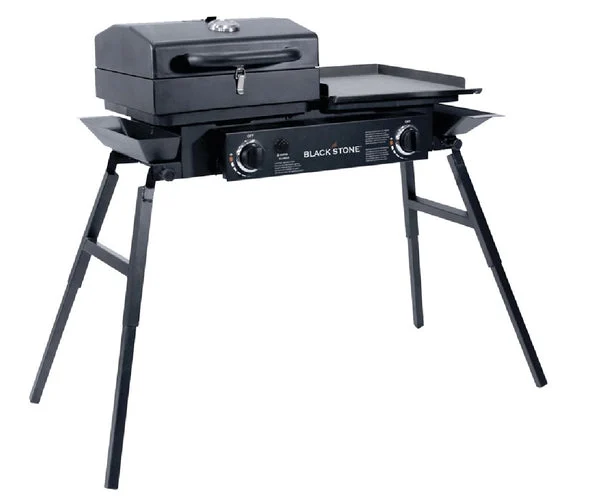 Blackstone 1827 Tailgater Combo Grill 35000 BTU Portable Gas Griddle and Grill