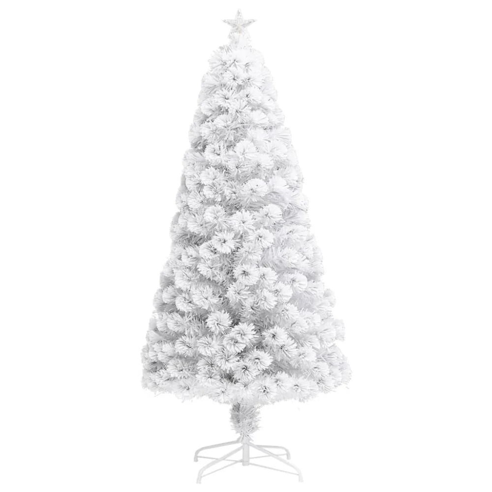 4 ft White Pre-lit Artificial Christmas Tree Fiber Optic Festive Decor