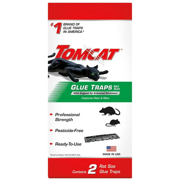 Tomcat Glue Traps Rat Size with Eugenol for Enhanced Stickiness 2-Pack