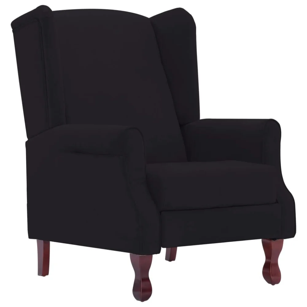 Black Fabric Recliner Chair for Living Room Comfort