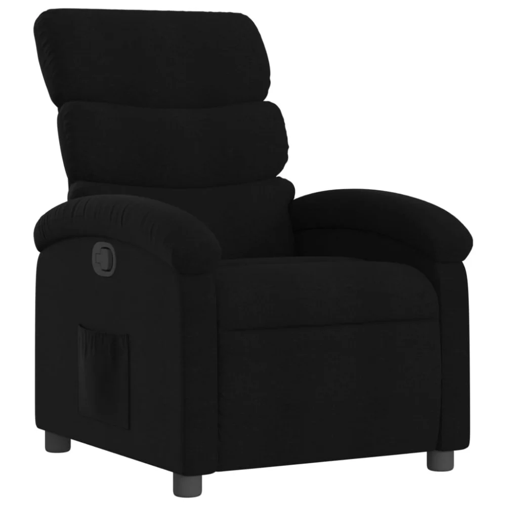 Recliner Chair Black Fabric Comfortable Lounge Chair for Living Room