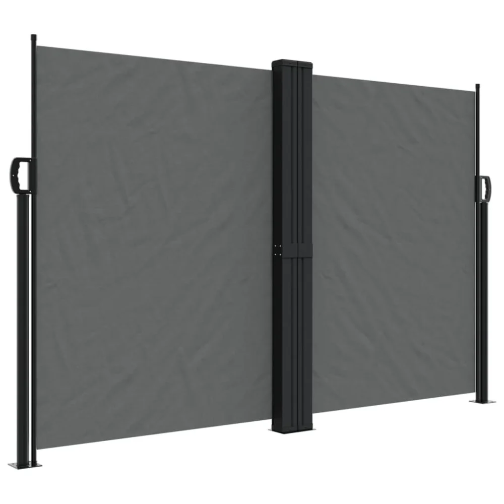 Anthracite Retractable Side Awning 63x393.7 Inches Outdoor Sun Shade Canopy