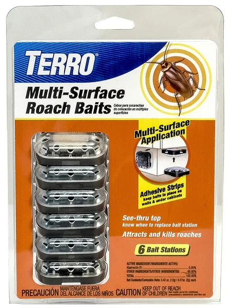 Terro T500 Multi Surface Roach Baits 6 Pk for Cockroach Elimination