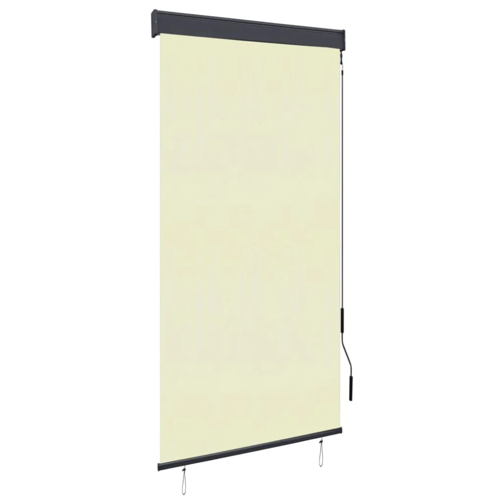 Cream Outdoor Roller Blind 31.5x98.4 Inches Sun Shade Window Covering
