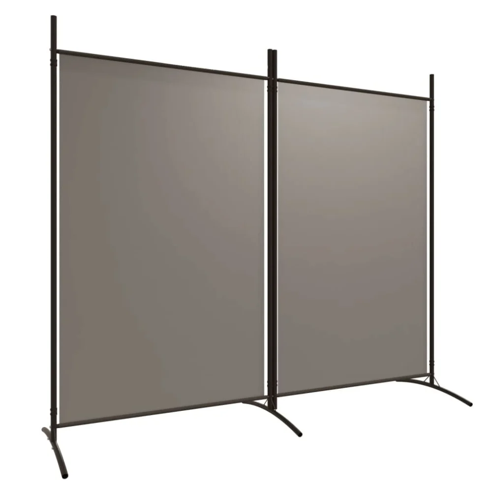 2-Panel Anthracite Fabric Room Divider 68.9x70.9 Inches for Privacy and Space Partition