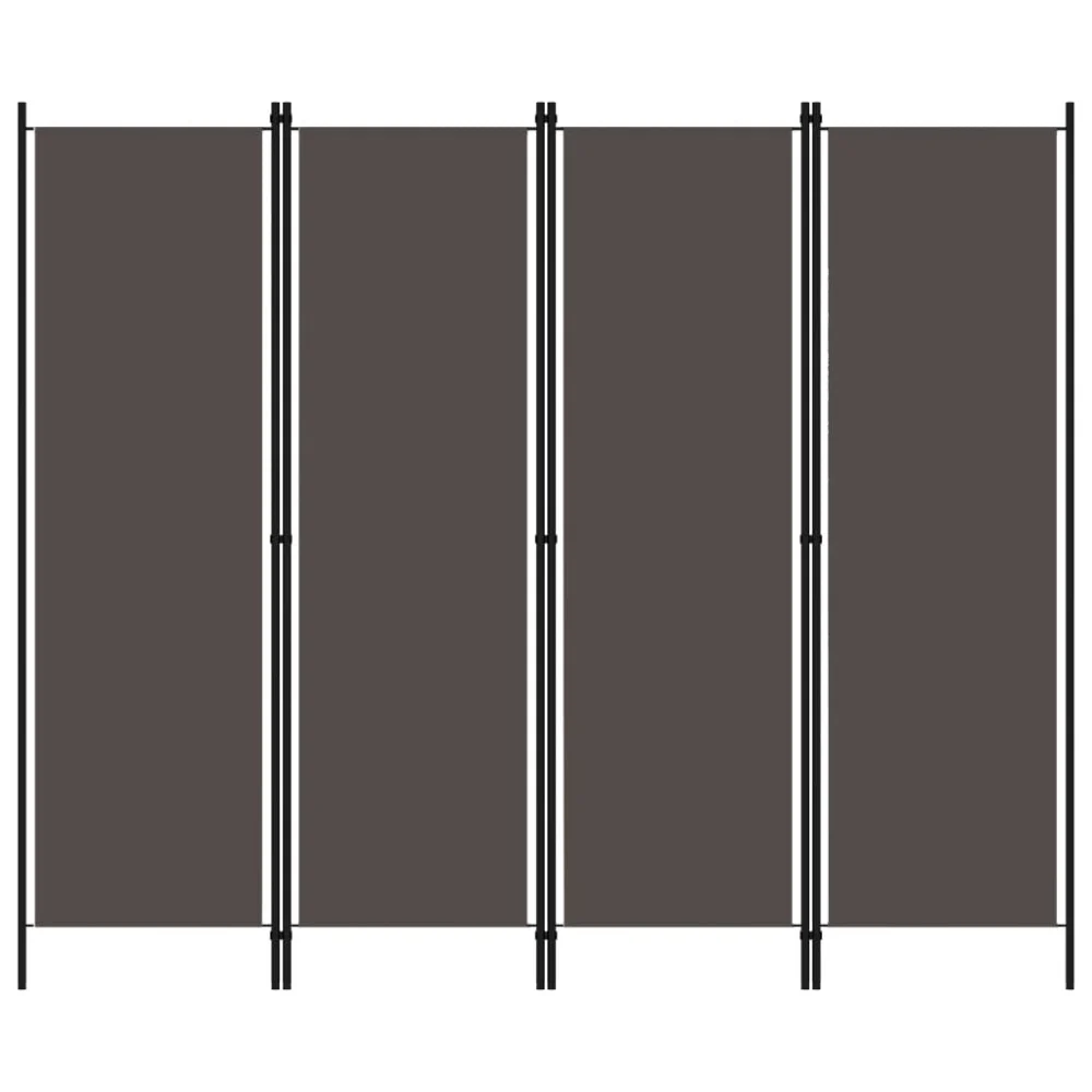 4-Panel Room Divider Anthracite 78.7x70.9 Inches Privacy Screen Folding Partition