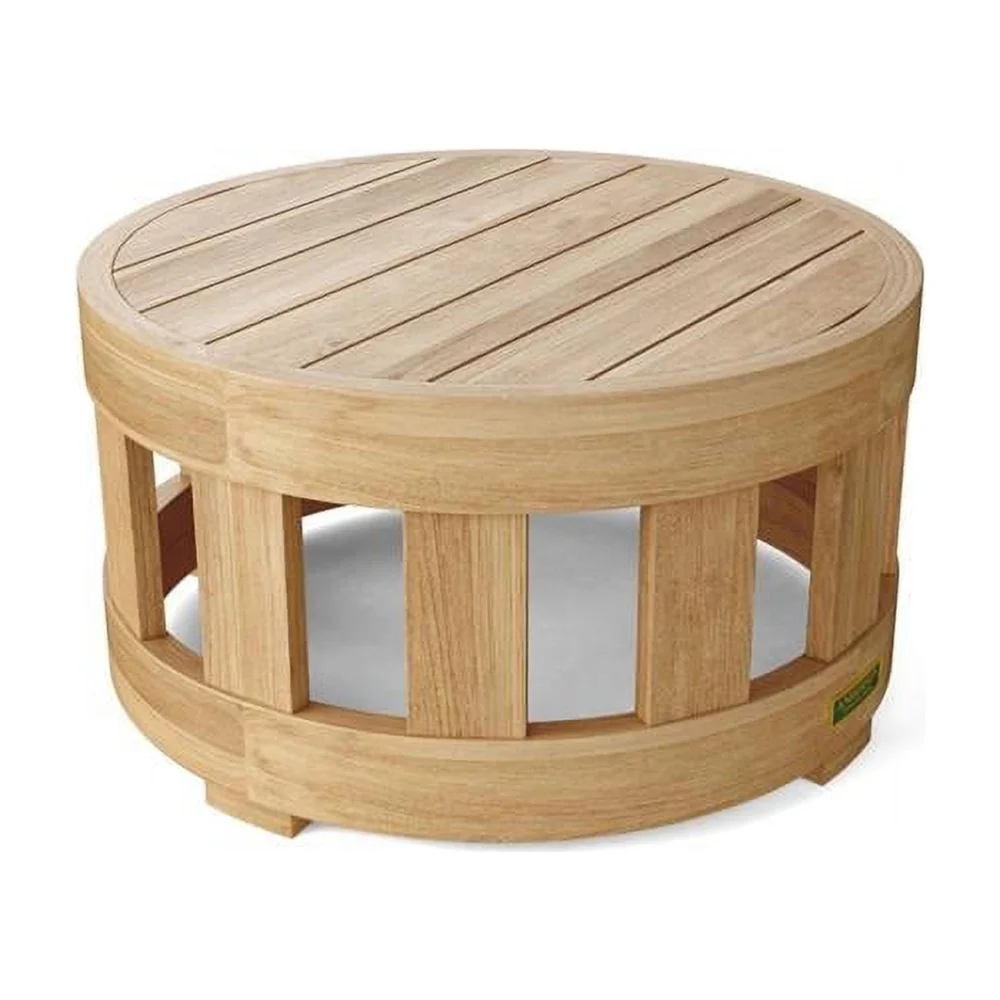 13 x 24 Inch Circular Coffee Table Natural Smooth Well Sanded Wood