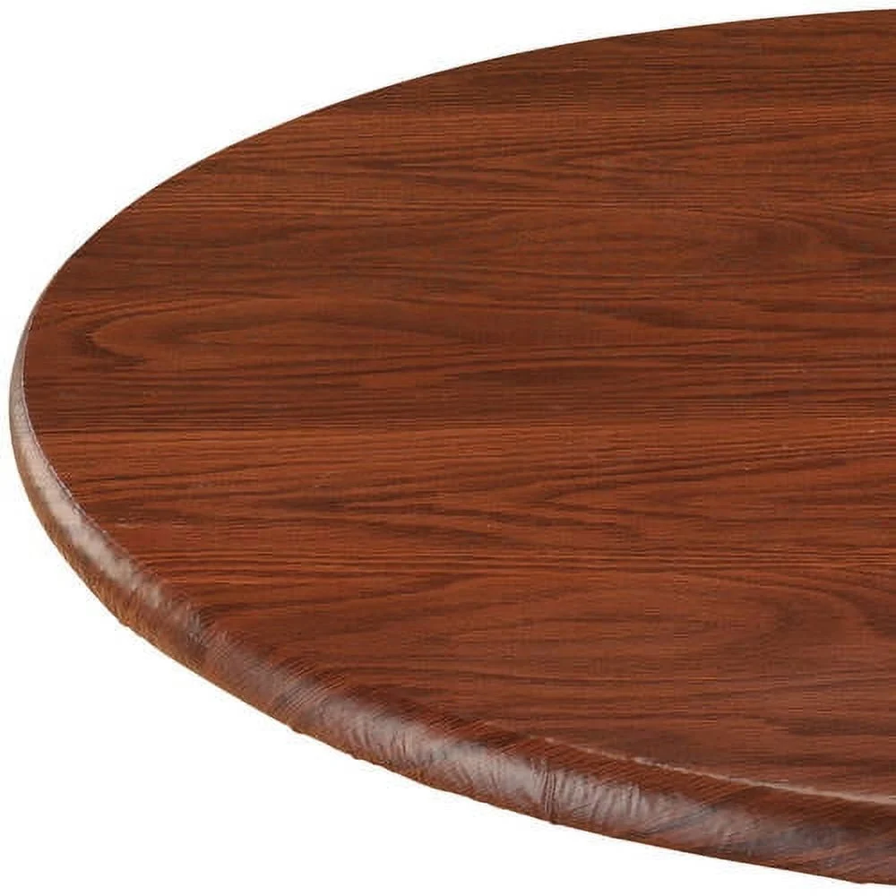 Wood Grain Fitted Table Cover 40-44 dia Round Mahogany