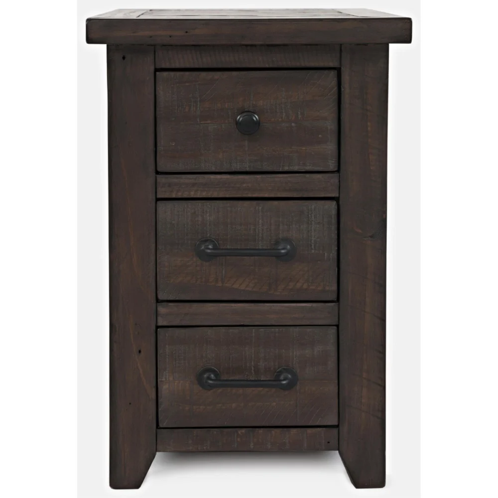 Jofran Madison County Reclaimed Pine USB Charging End Table - Set of 2 Barnwood Brown