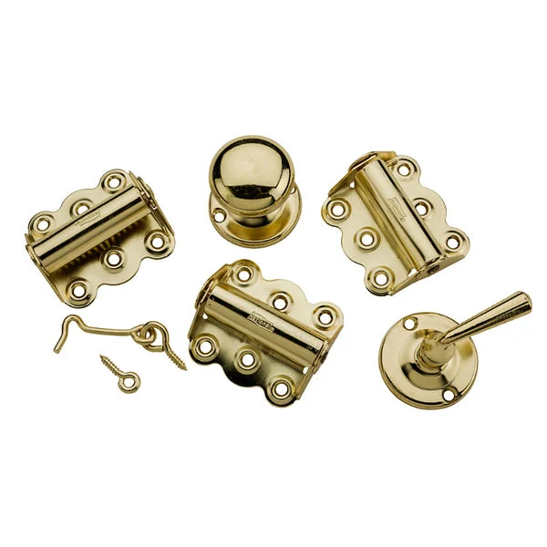 National Hardware N100-018 Bright Brass Screen Door Kit with Screws V1771