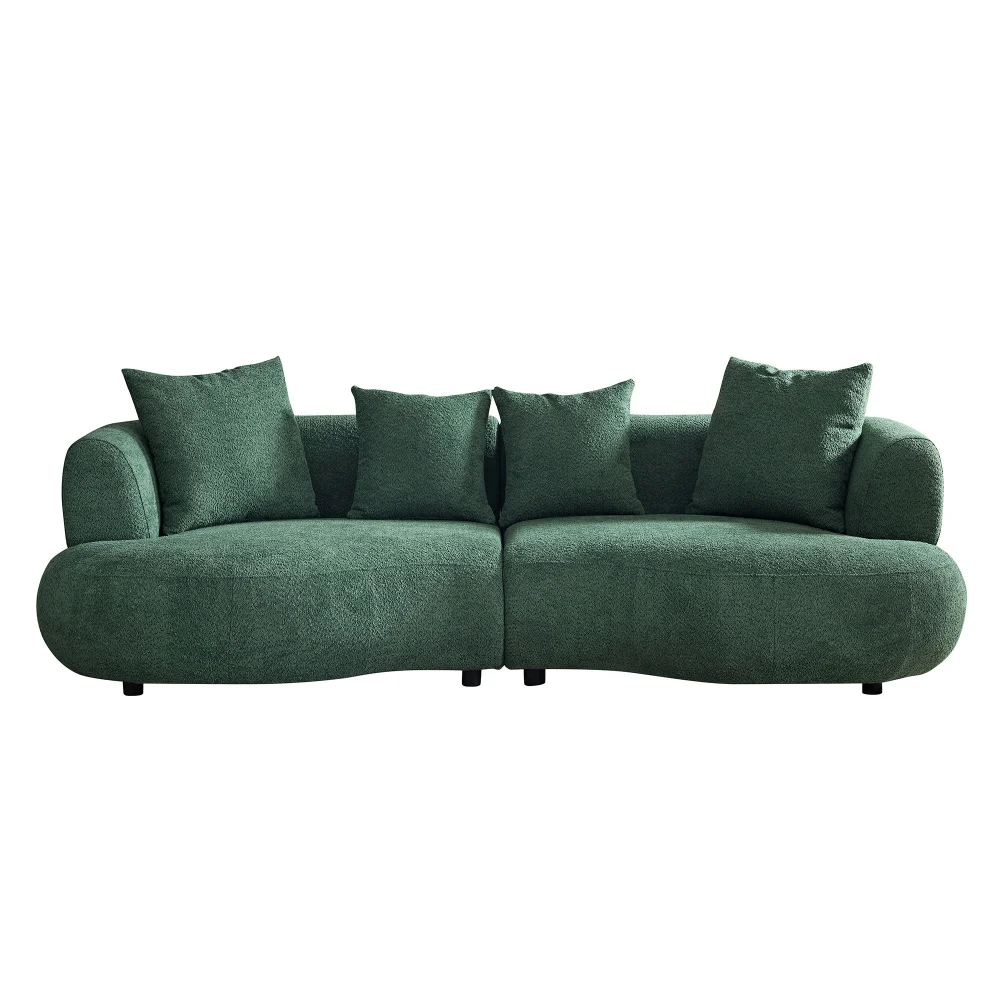 102.36 Inch Mid Century Modern Sectional Curved Sofa Couch Comfy Sofa