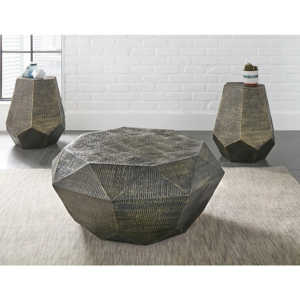 Steve Silver Donato Brass Metal 3-Piece Occasional Set