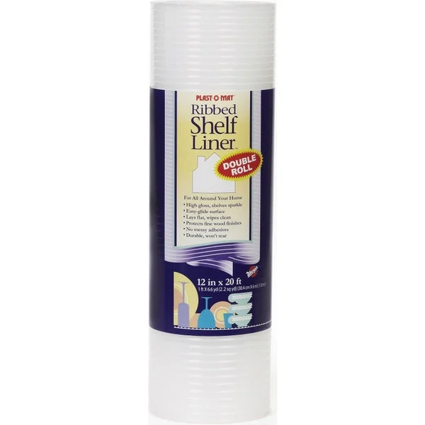 Warp's PM120-C Plast-O-Mat Ribbed Shelf Liner Clear 12 Inch x 20 Foot