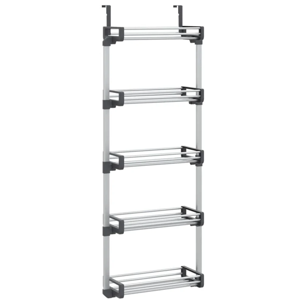 Door Arranger with 5 Shelves 20.5x7.9x53.1 Inches Aluminum Over Door Storage