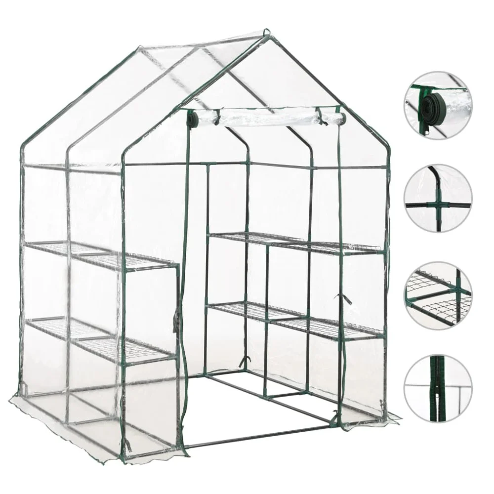 Greenhoutilize 8-Shelf Storage Unit 4.7'x4.7'x6.4' for Home and Garage Organization