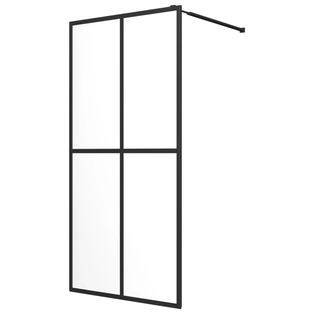 Clear Tempered Glass Walk-in Shower Screen 31.5 Inches Modern Bathroom Door