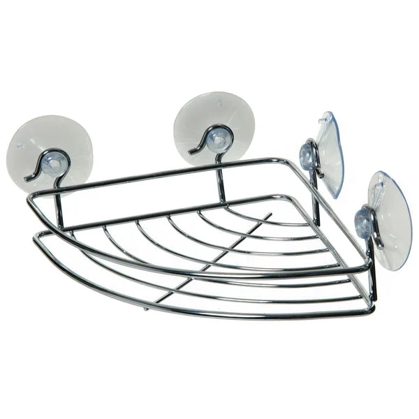 Simple Spaces SS-5881-CH-3L Shower Shelf Corner Chrome for Bathroom Storage