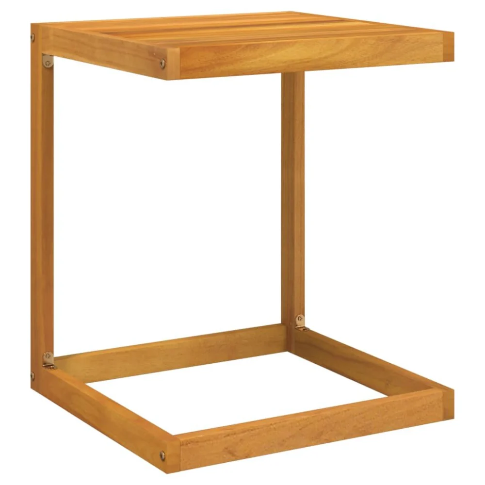 C Table Solid Wood Acacia 16.5x15.7x19.7 Inches Side End Table