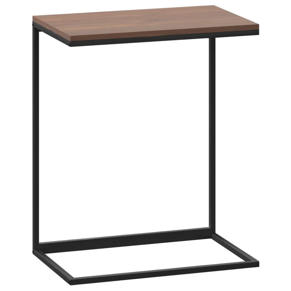 Side Table Black 21.7x13.8x26 Inches Engineered Wood Living Room Furniture