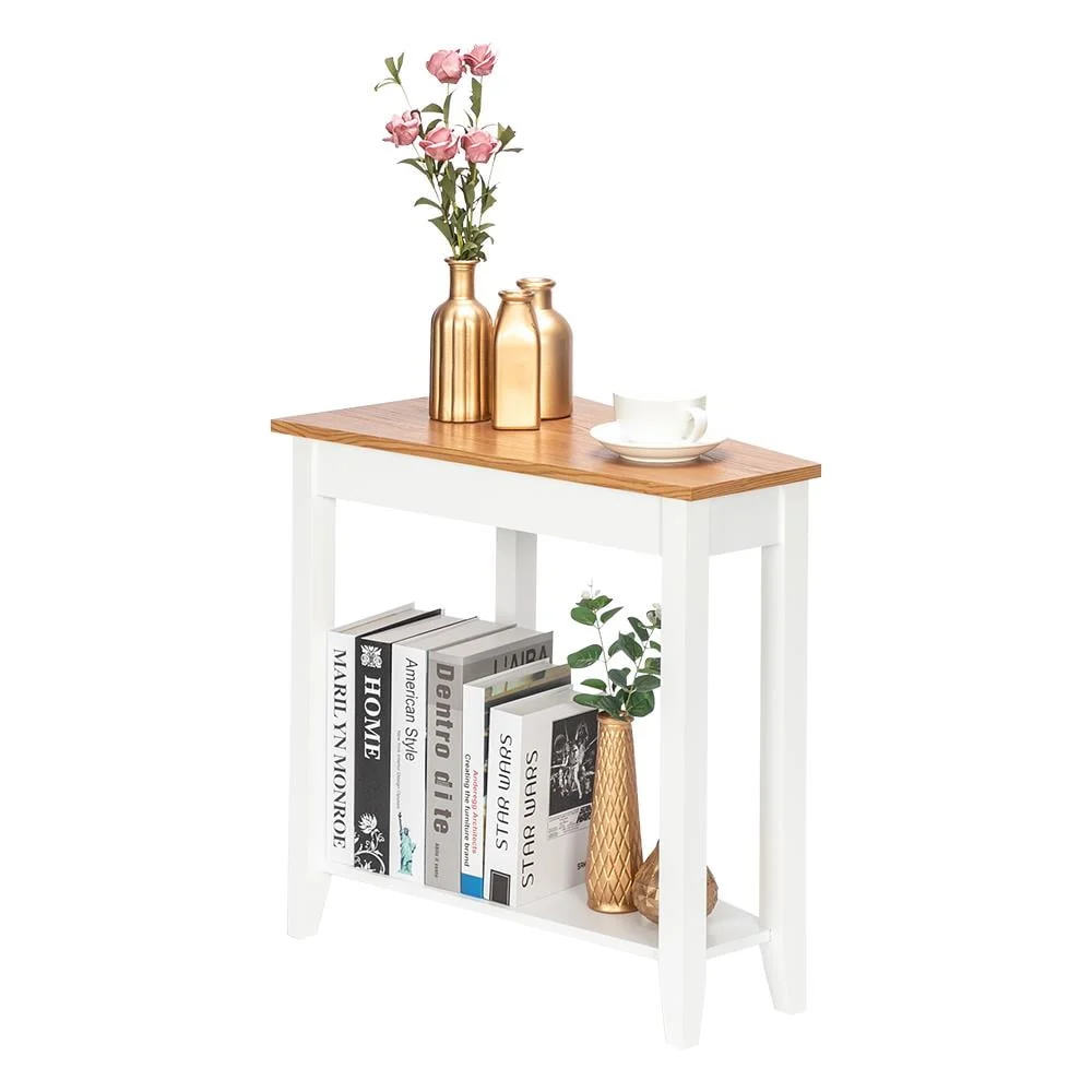 Winado End Table 2-Tier Side Table with Storage Shelf Wood Look