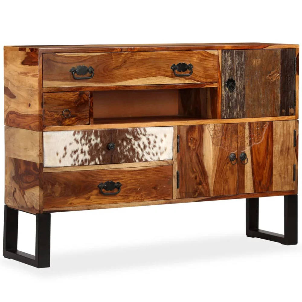 45.3 Inch Solid Sheesham Wood Sideboard for Dining Room
