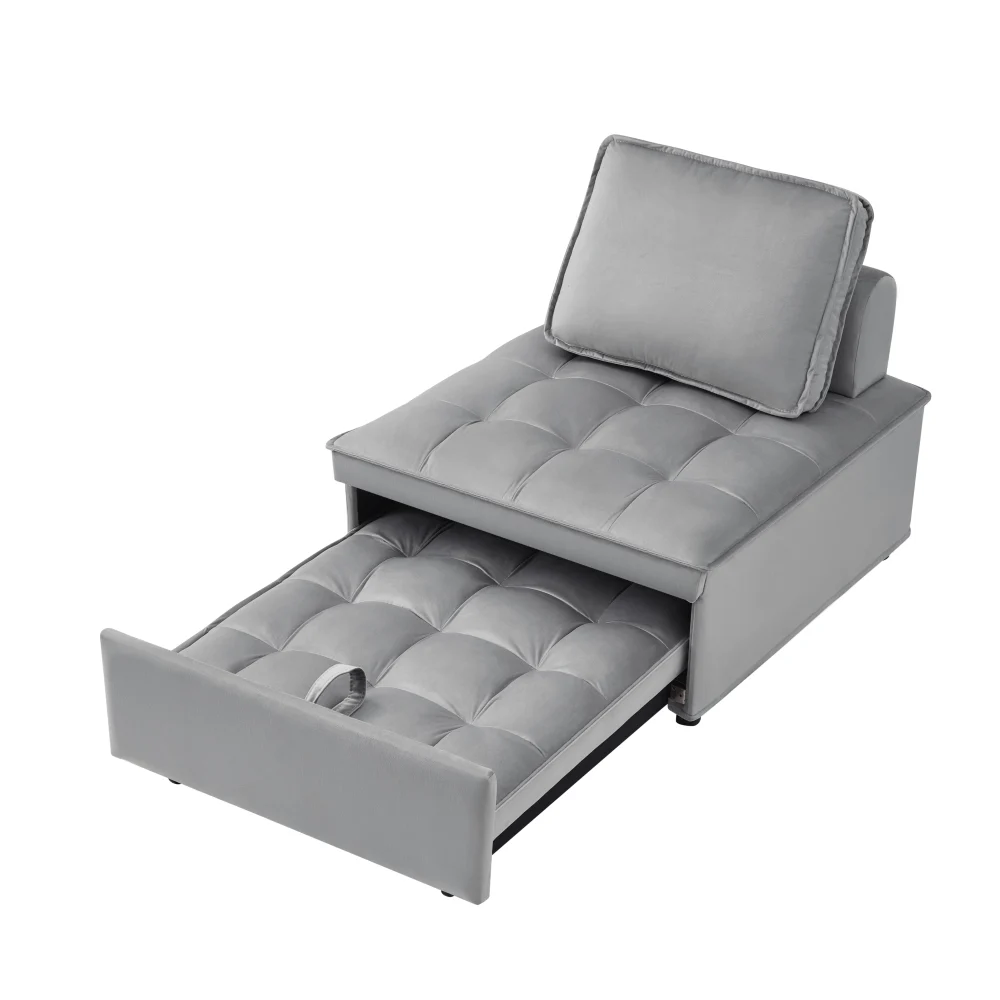 Sleeper Chair Bed Pull Out Sofa Bed Customizable Backrest for Small Spaces