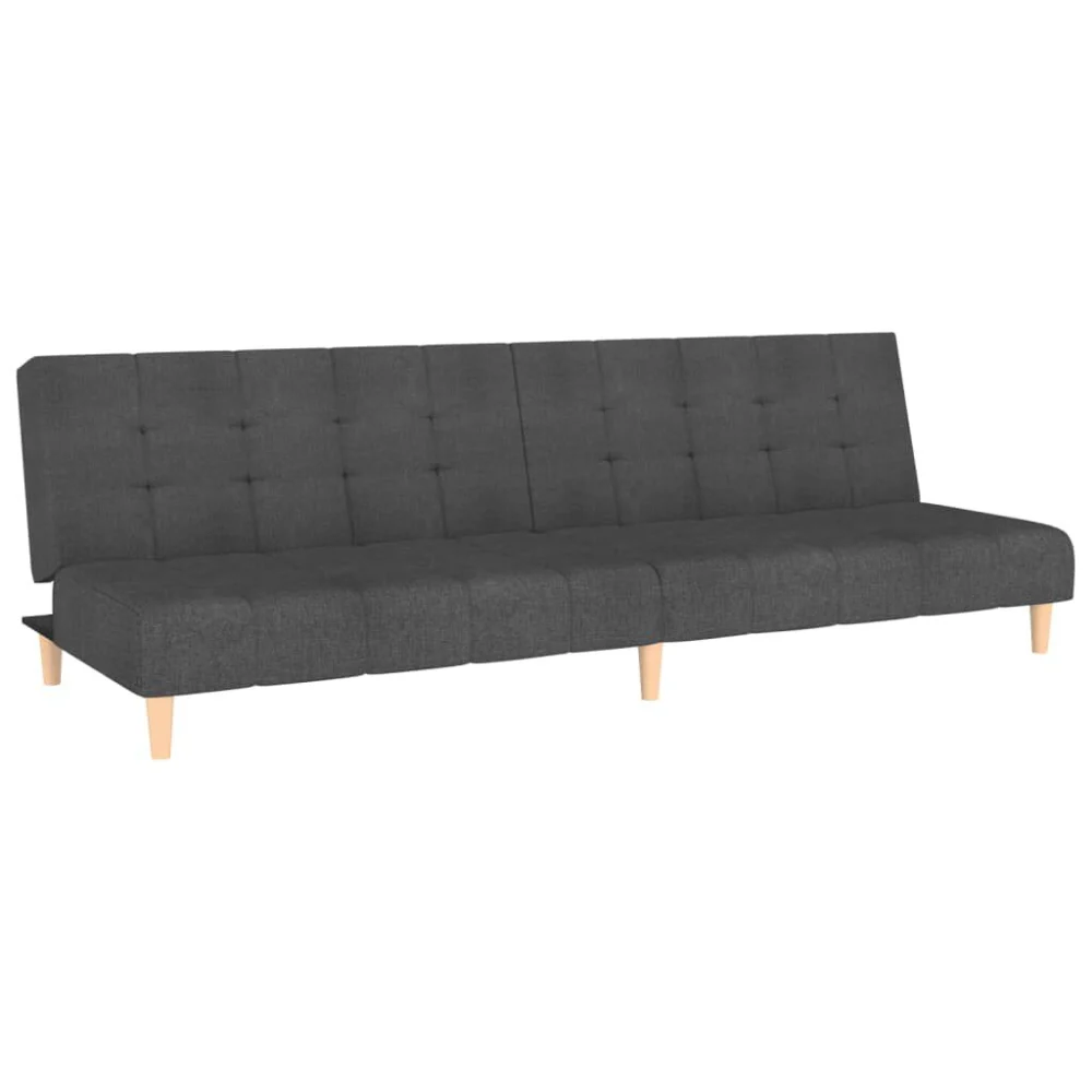 2-Seater Sofa Bed Dark Gray Fabric Convertible Sleeper Sofa