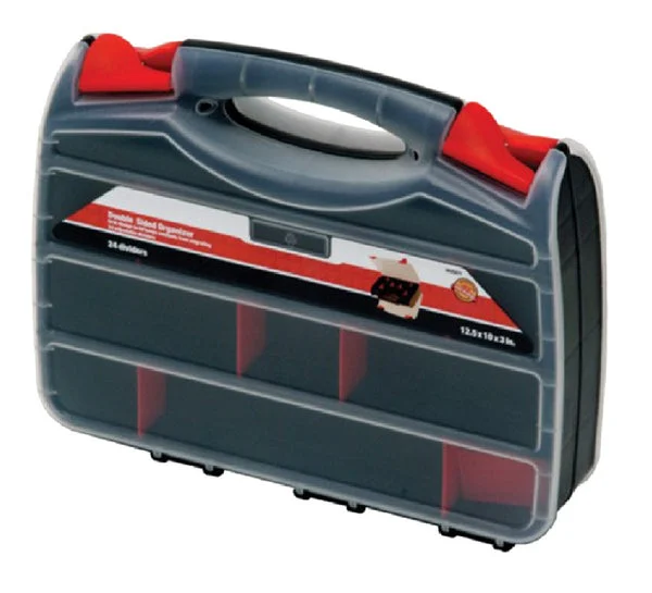 Quantum ORG80322 Double Organizer Black Polypropylene Storage Box