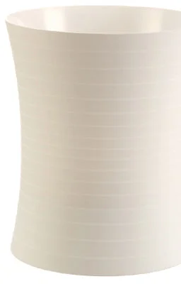 Felli Housewares SHA2TRW Acrylic Waste Basket White Matte Rubber Finish Modern Trash Can