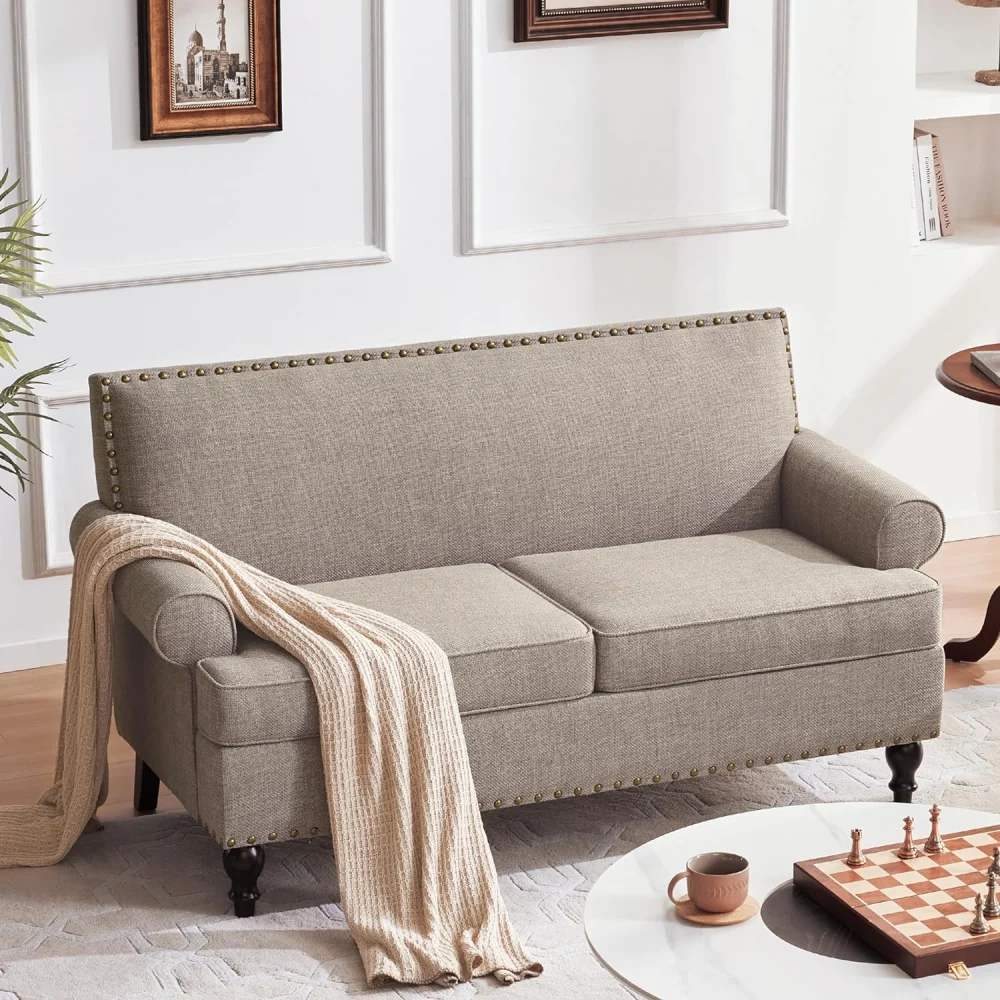 62 Inch Loveseat Sofa, Mid Century Modern Design for Living Room, Comfortable Couches