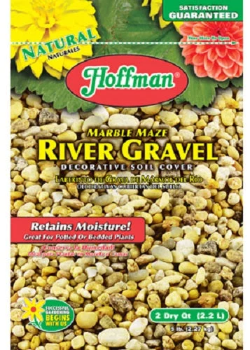 Hoffman 14202 Marble Maze River Gravel Decorative Soil Cover 2 Qt for Plants